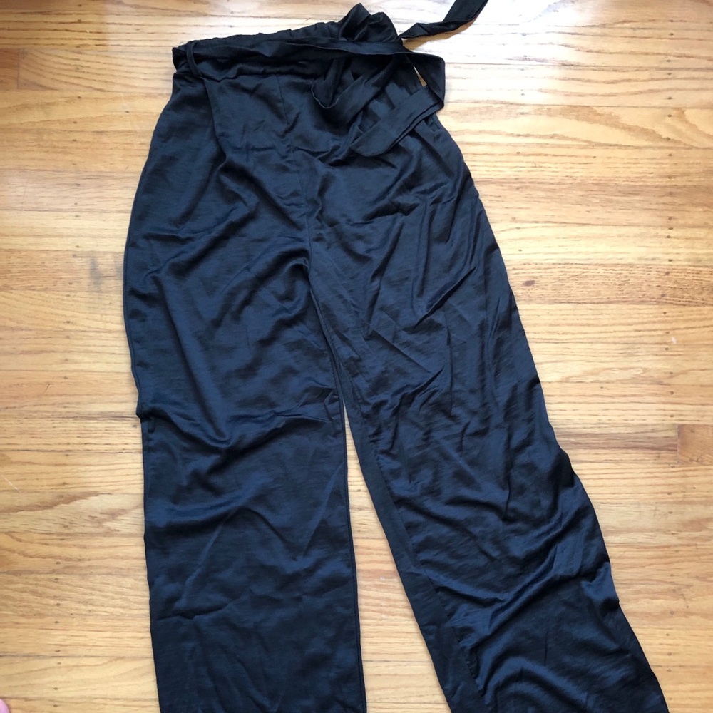 Black Satin Pants
